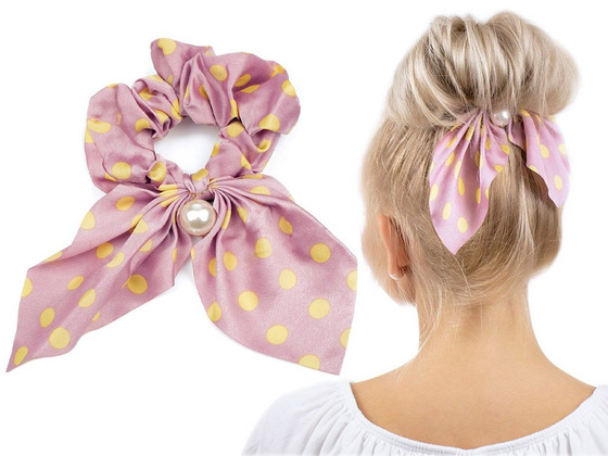 GUMKA DO WŁOSÓW frotka SCRUNCHIES kropki PERŁA