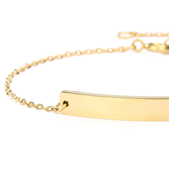 Bransoletka blaszka STAL SZLACHETNA POZŁACANA