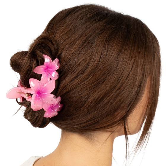 SPINKA szczęka KLAMRA do włosów duża KWIATY kwiatek HAWAJSKA KWIAT PLUMERII