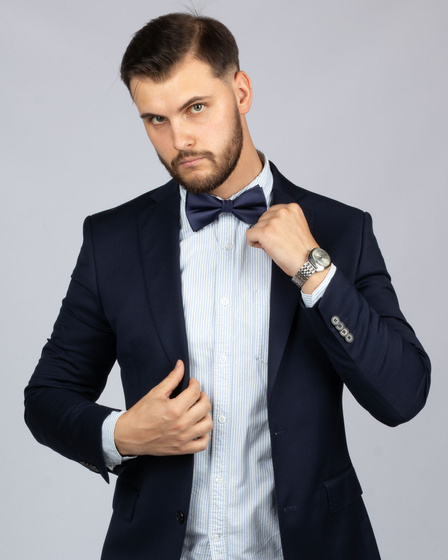 MUCHA MĘSKA MUSZKA GŁADKA ELEGANCKA regulacja do garnituru KLASYCZNA