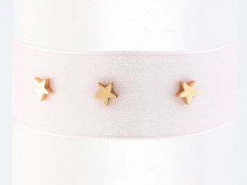 Choker NASZYJNIK gwiazdki różowy