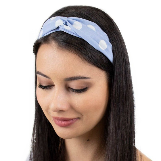 OPASKA DO WŁOSÓW niebieska PIN UP turban KROPKI