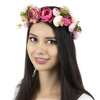 WIANEK na głowę BOHO kwiaty RÓŻOWY ślubny PIWONIE