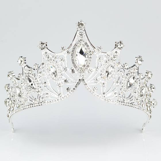 DIADEM Korona Tiara MISS GLOW ŚLUBNY ZŁOTY cyrkonie KRYSZTAŁY