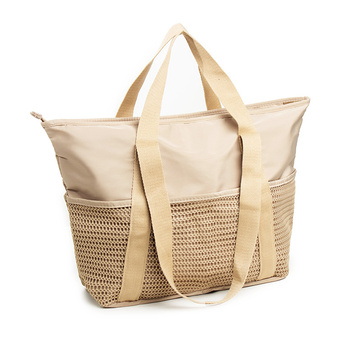 TORBA PLAŻOWA dla KOBIET TOREBKA NA PLAŻĘ KOSZYK WODOODPORNA Z KIESZENIAMI