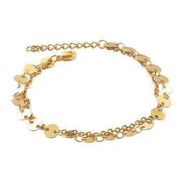 Bransoletka STAL SZLACHETNA POZŁACANA kółeczka