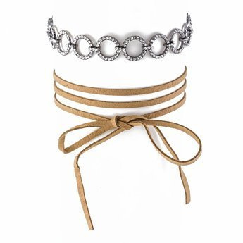 Choker z cyrkonią cappucino I