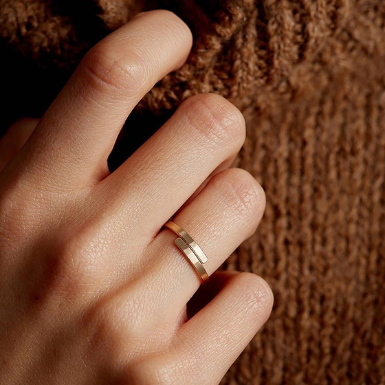 Pierścionek obrączka STAL SZLACHETNA POZŁACANA