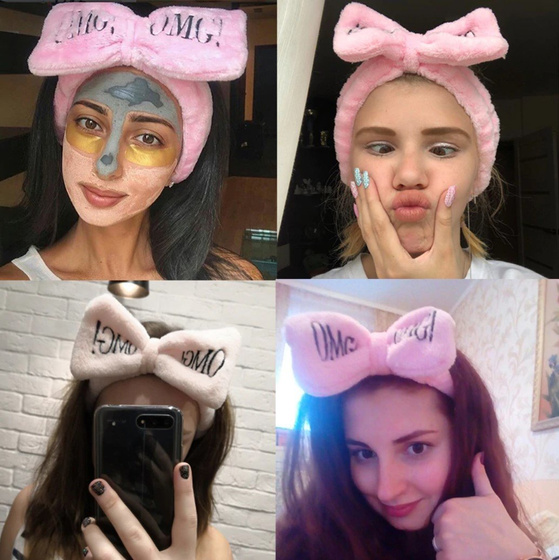 OPASKA do włosów KOSMETYCZNA różowa DO MAKIJAŻU