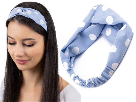 OPASKA DO WŁOSÓW niebieska PIN UP turban KROPKI