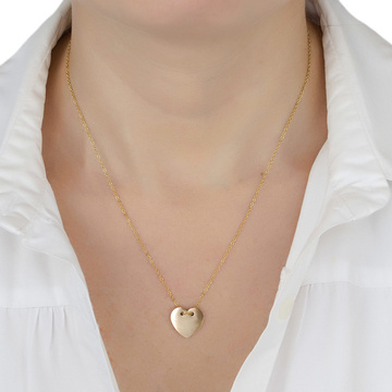 Naszyjnik STAL SZLACHETNA POZŁACANA serce