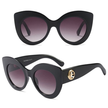 OKULARY przeciwsłoneczne DAMSKIE kocie oko CZARNE