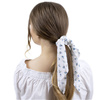GUMKA do włosów APASZKA scrunchies BIAŁA kwiaty