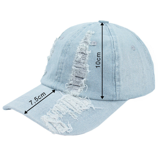 Czapka z DASZKIEM jeansowa VINTAGE kaszkietówka
