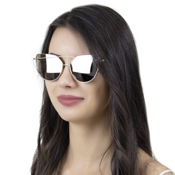 OKULARY PRZECIWSŁONECZNE damskie LUSTRZANKI złote