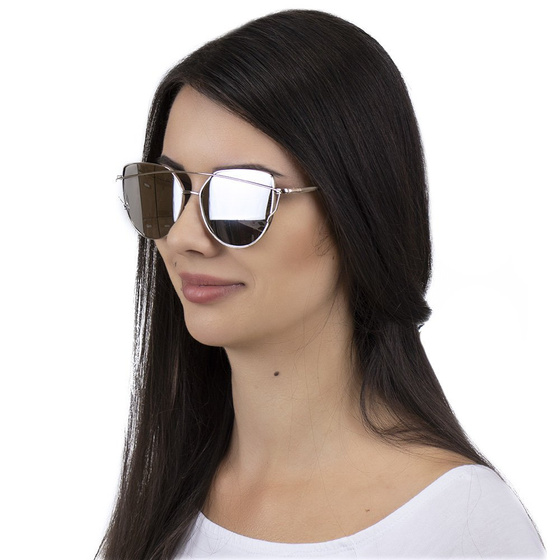OKULARY PRZECIWSŁONECZNE damskie LUSTRZANKI silver