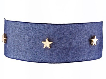 Choker NASZYJNIK gwiazdki granatowy