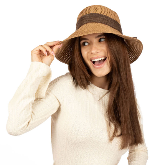 KAPELUSZ DAMSKI Alessio słomkowy boho lato plaża słomiany KOKARDA