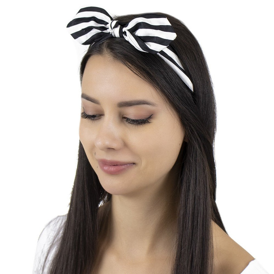 OPASKA DO WŁOSÓW na gumce PIN UP kokarda paski