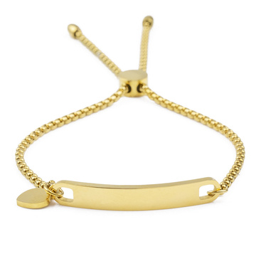 Bransoletka blaszka STAL SZLACHETNA POZŁACANA