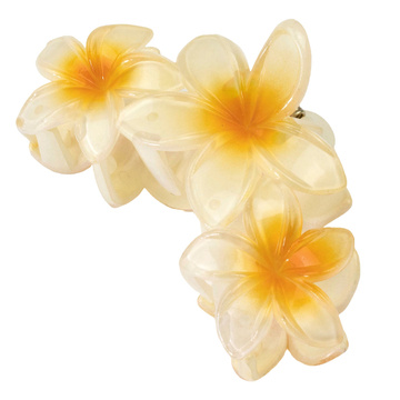 KLAMRA szczęka SPINKA do włosów duża kwiatek KWIATY HAWAJSKA KWIAT PLUMERII