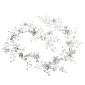 OZDOBA DO WŁOSÓW długa ŚLUBNA STROIK ŚLUB SREBRNA