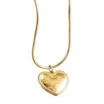 Naszyjnik STAL SZLACHETNA POZŁACANA serce LINKA