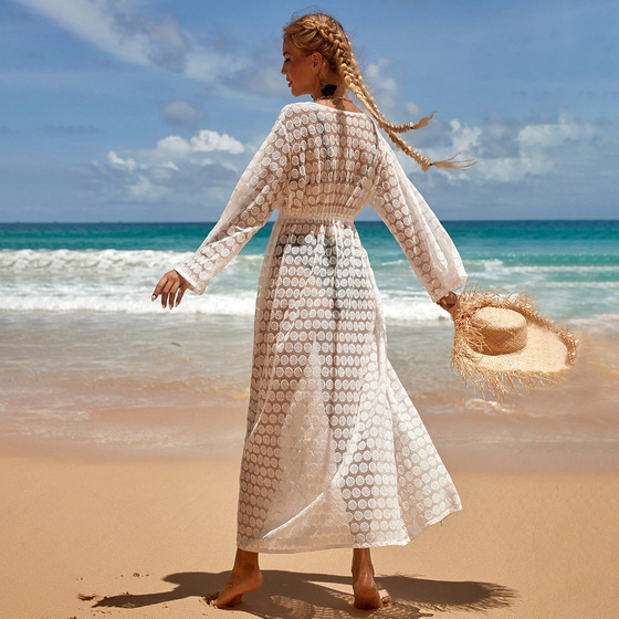 TUNIKA plażowa NARZUTKA letnia ZWIEWNA biała BOHO pareo