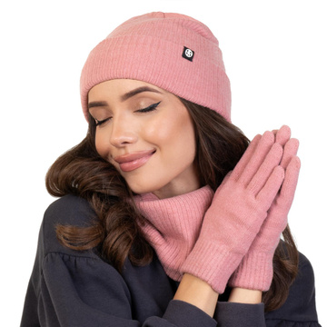 Alessio KOMPLET CZAPKA + KOMIN + RĘKAWICZKI DOTYKOWE ciepły POLAR ZIMOWY