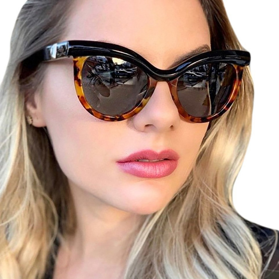 OKULARY przeciwsłoneczne KOCIE damskie PANTERKOWE