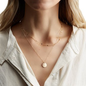 Naszyjnik DAMSKI kółko STAL SZLACHETNA POZŁACANA