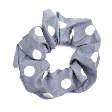 GUMKA do włosów frotka SCRUNCHIES kropki SZARA