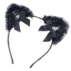 OPASKA DO WŁOSÓW kocie USZY koronka czarna PANIEŃSKI kokardki