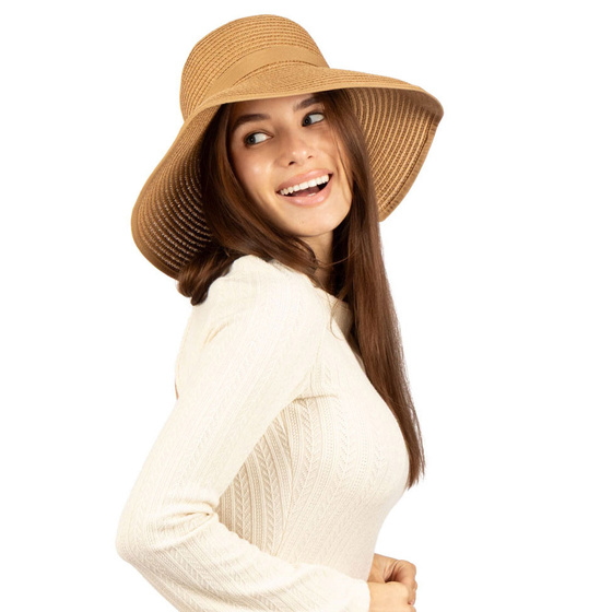 KAPELUSZ DAMSKI Alessio słomkowy boho lato plaża KOKARDA słomiany