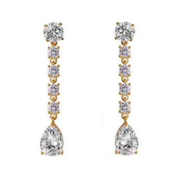 KOLCZYKI damskie eleganckie długie ŚLUBNE cyrkonie kryształki ślub