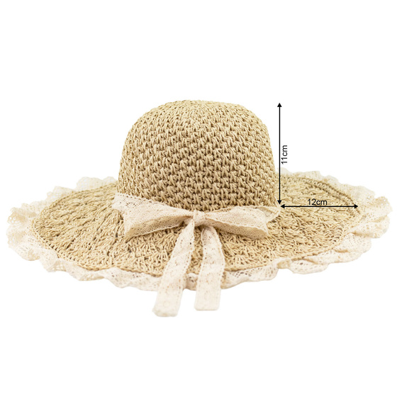 KAPELUSZ słomkowy boho lato plaża DAMSKI duże rondo KOKARDA słomiany