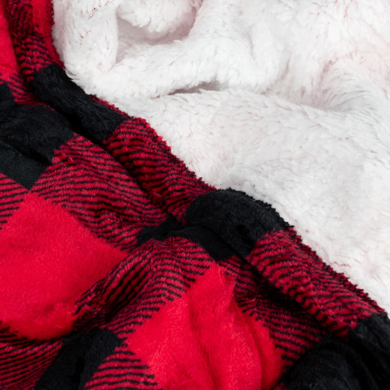 KOCOBLUZA KOC BLUZA CIEPŁA 2w1 GRUBA XXL FUTRZAK POLAR z kapturem OVERSIZE