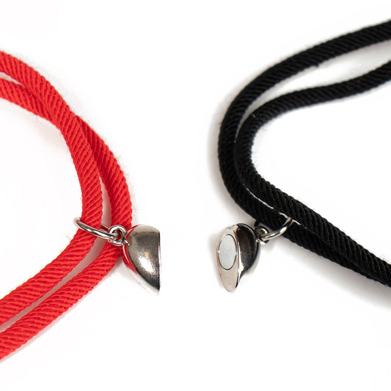 BRANSOLETKA PRZYJAŹNI serduszko na magnes SERCE DLA PAR - 2 SZTUKI