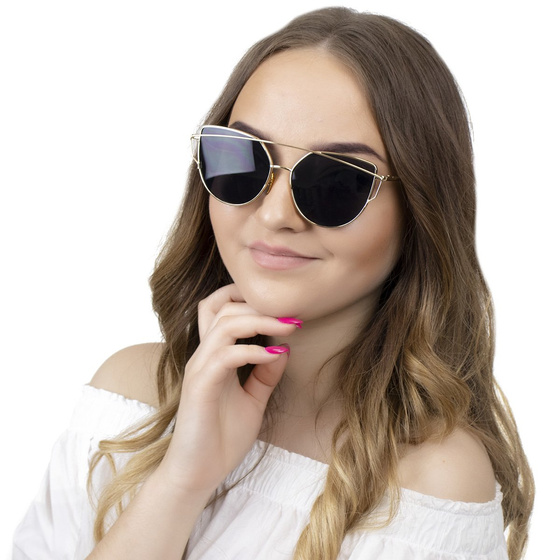 OKULARY PRZECIWSŁONECZNE damskie LUSTRZANKI czarne