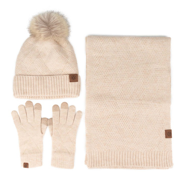 Alessio KOMPLET CZAPKA + KOMIN + RĘKAWICZKI DOTYKOWE ciepły POLAR ZIMOWY