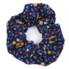 GUMKA DO WŁOSÓW scrunchies KWIATY granatowa FROTKA