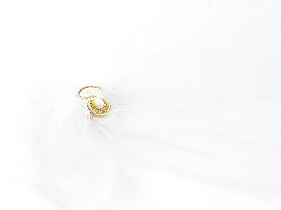 STROIK do włosów SUTASZ biały ŚLUBNY złoto