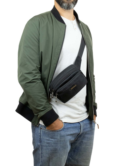 Torebka saszetka BIODRÓWKA NERKA męska POJEMNA SOLID PREMIUM