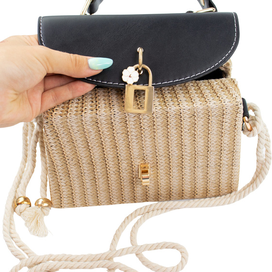TOREBKA SŁOMIANA mała KOSZYK na ramię boho KUFEREK letnia SŁOMKOWA