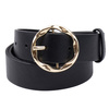 PASEK do spodni CZARNY damski klamra koło