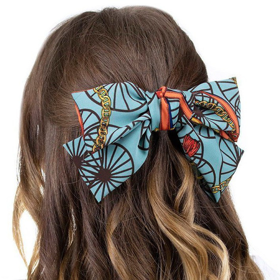 SPINKA DO WŁOSÓW klamra KOKARDA duża MIĘTOWA