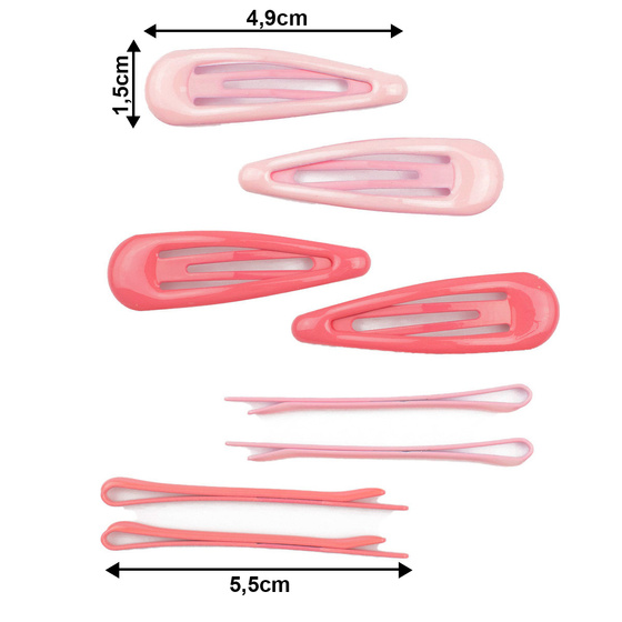 ZESTAW spinek dla dziewczynki wsuwki dla dziecka SPINKA DO WŁOSÓW 8 SZTUK
