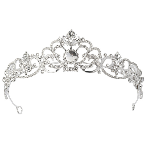 OZDOBA do włosów KORONA diadem TIARA ŚLUBNA srebrna