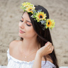 WIANEK do włosów na ślub BOHO żółty SŁONECZNIKI