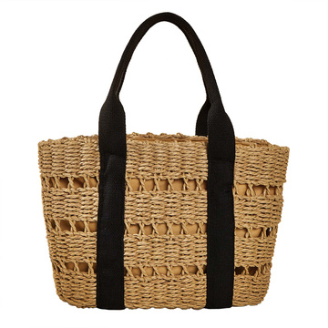 TORBA damska DUŻA SŁOMIANA pleciona plażowa KOSZYK shopper na lato